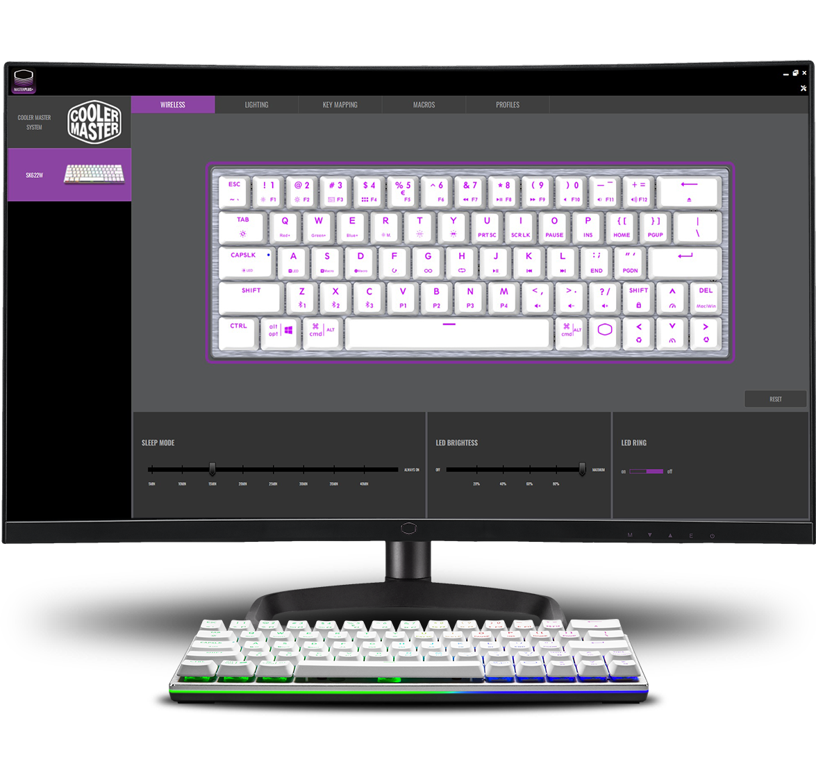 Cooler Master SK622 Silver White Wireless 60% Mechanical Keyboard